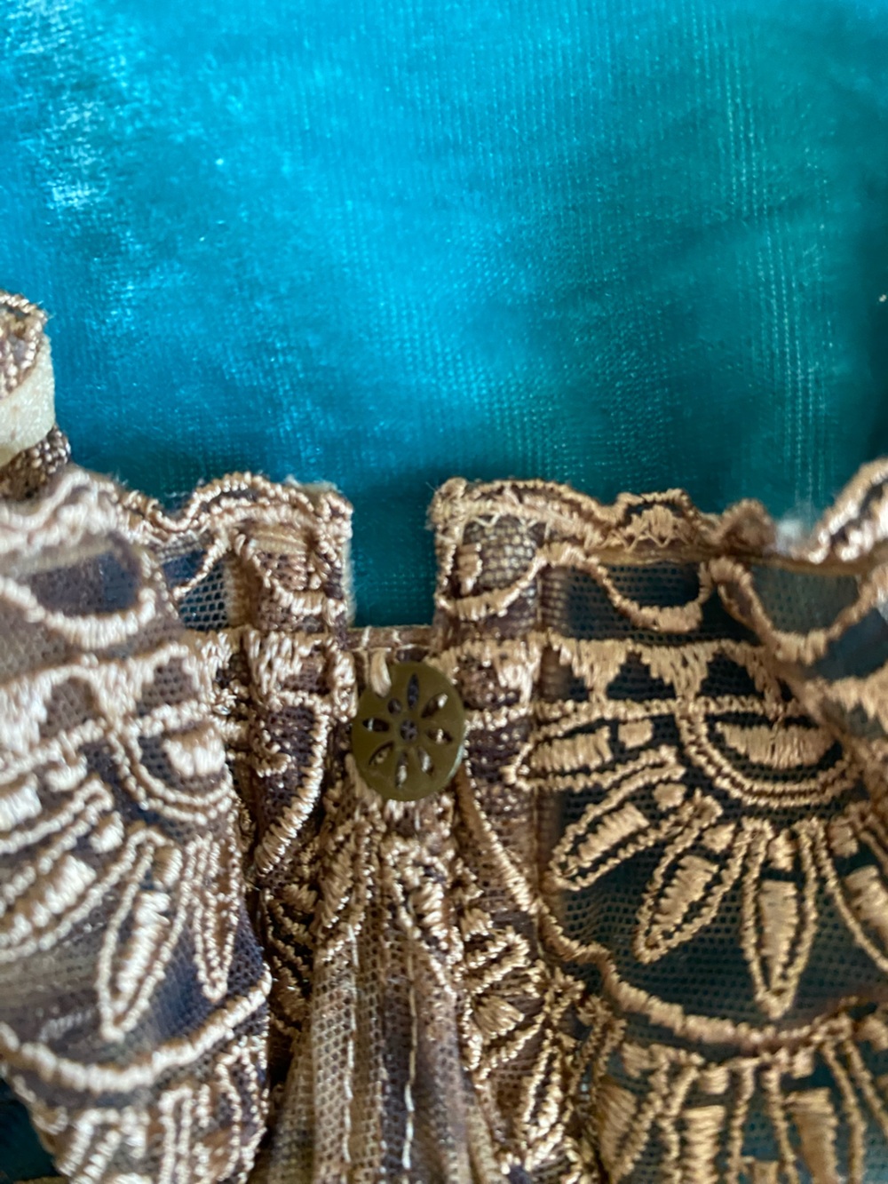 Chantelle Sheer Embroidered Bra & Brief Set in Gold - Picture 10 of 15
